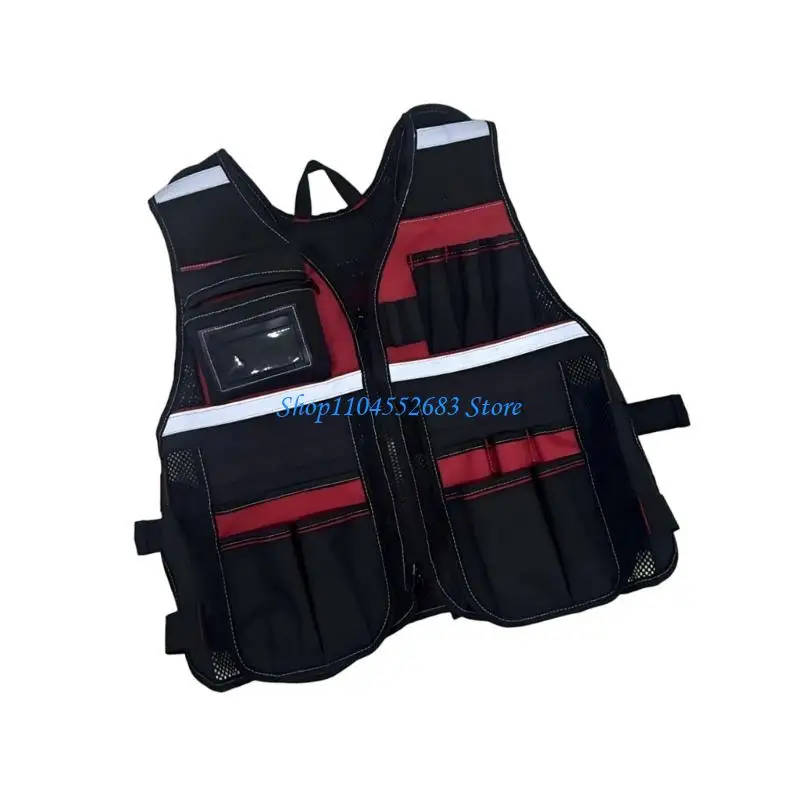 Y6GD Strong Work Vest For Laborers Having Multiple Pockets And Breathable Back Panel For Comfort All Day