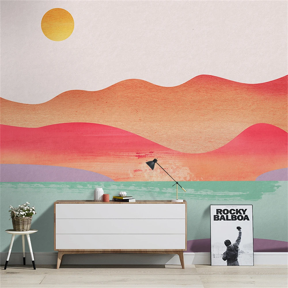 

Custom Nordic color artistic landscape Mural Wallpaper living room Photo Wall Paper Office Papel De Parede 3D interior stickers