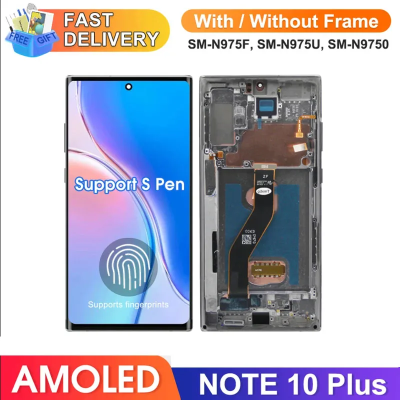

AMOLED For Samsung Galaxy Note 10 Plus N975F Lcd Display Digital Touch Screen With Frame Replacement