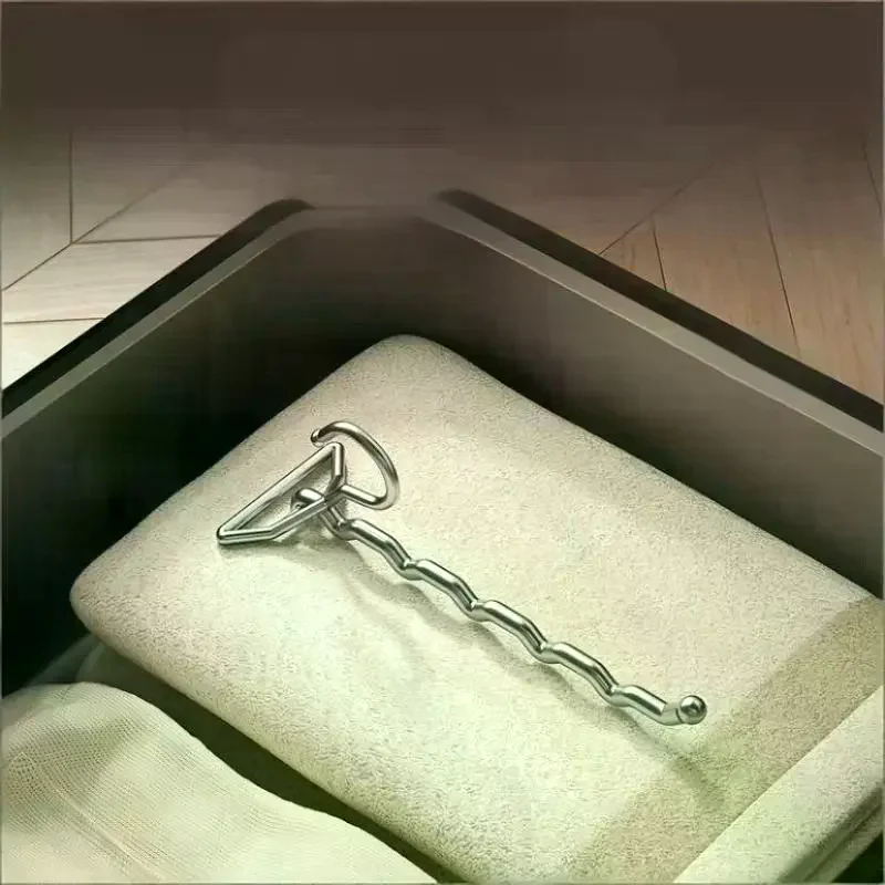 Portable Clothes Drying Rack Foldable Clothes Hanger: 1Pcs Travel Hotel Wardrobe Drawer Door Mounted Punch-free view 4