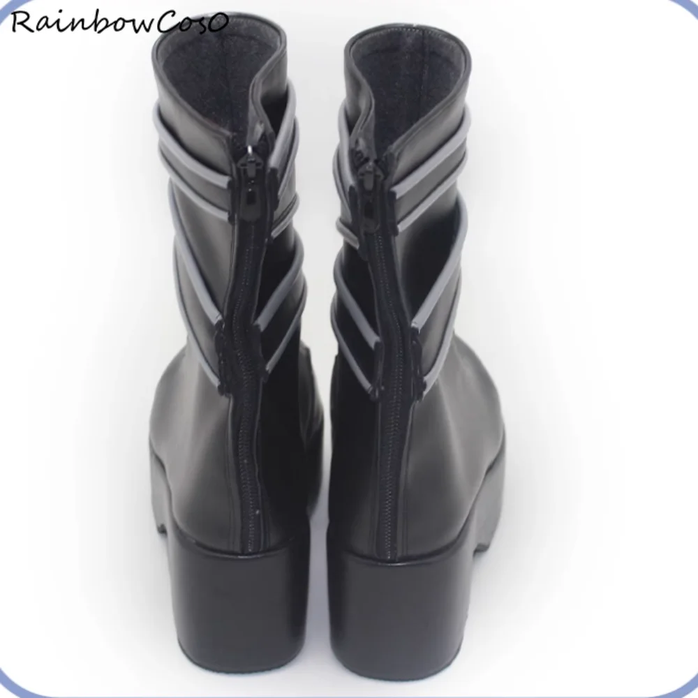 月城ゆき 魔法少女魔女裁判 コスプレ靴 ブーツ ゲーム アニメ ハロウィン クリスマス RainbowCos0 W5503