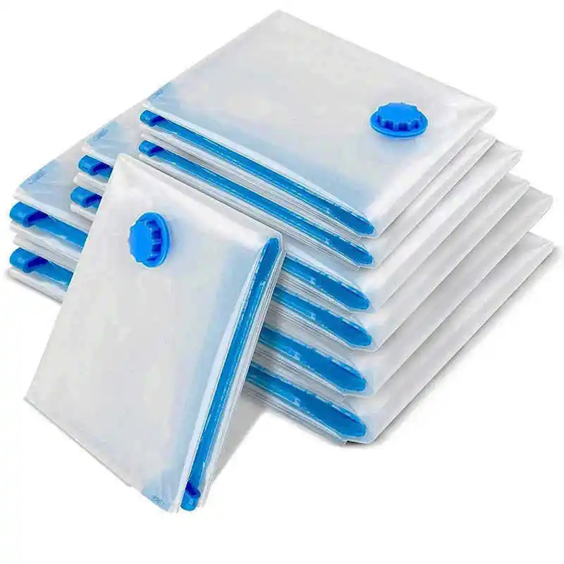 Vacuum Compression Bags For Clothes Quilt 40x60 60x80 80x120 Air Pump PE Transparent Wardrobe Under Bed Compressed Storage Bag