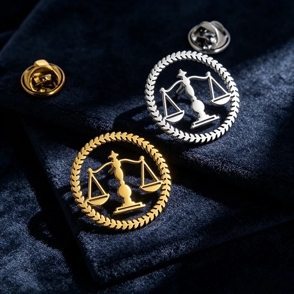 Stainless Steel Libra Brooch, Judge Lawyer Lapel Pin, Men's And Women's Lawyer Judge Law School Student Jewelry Accessories