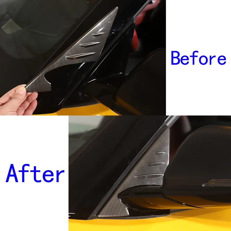 

For 2019-2022 Toyota GR Supra A90 stainless steel car rearview mirror side triangle spoiler trim sticker exterior accessories