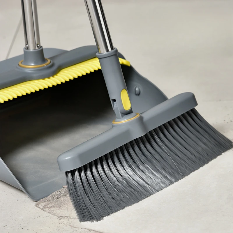 Standable Broom Dustpan Set Foldable Household Cleaning Sets Can Be Vertically Rotated and Lengthened