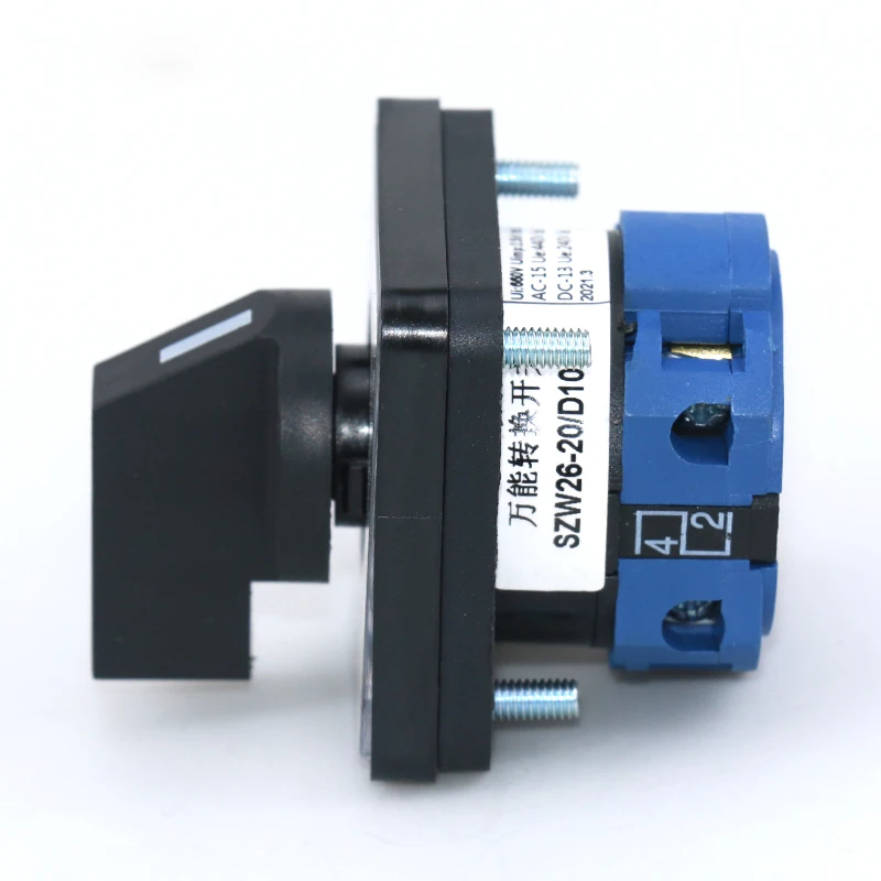 

SZW26-20/D101.1 LW26 Однофазный четырехконтактный 64X64 48X48mm1-0-2 Поворотный универсальный переключающий кулачковый переключатель панели 20A 660V