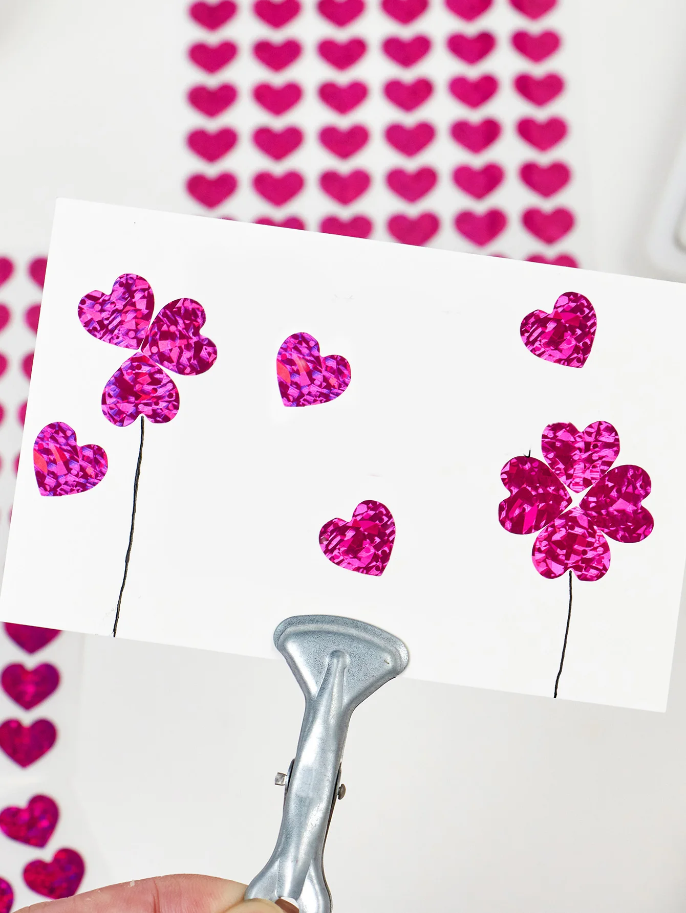 10 Blatt kleine Herz-Aufkleber, glitzernde, glänzende Valentinstag-Aufkleber in Rotgold und Silber für Kinder, Klassenzimmer-Belohnung, Umschläge, DIY-Dekoration – Detail 9