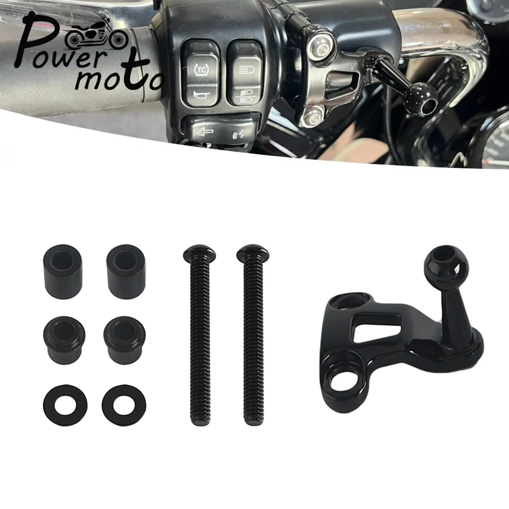 Motorcycle Handle Perch Mount Base Ball Head Adapter For Harley Road Glide GPS Camera Phone Holder Bracket Mounting Kit 2015-23