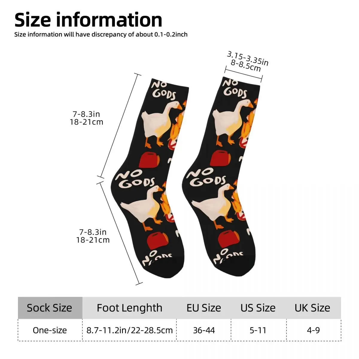 Untitled Goose Game No God, No Masters Kawaii Socks Shopping Cartoon Pattern Socks