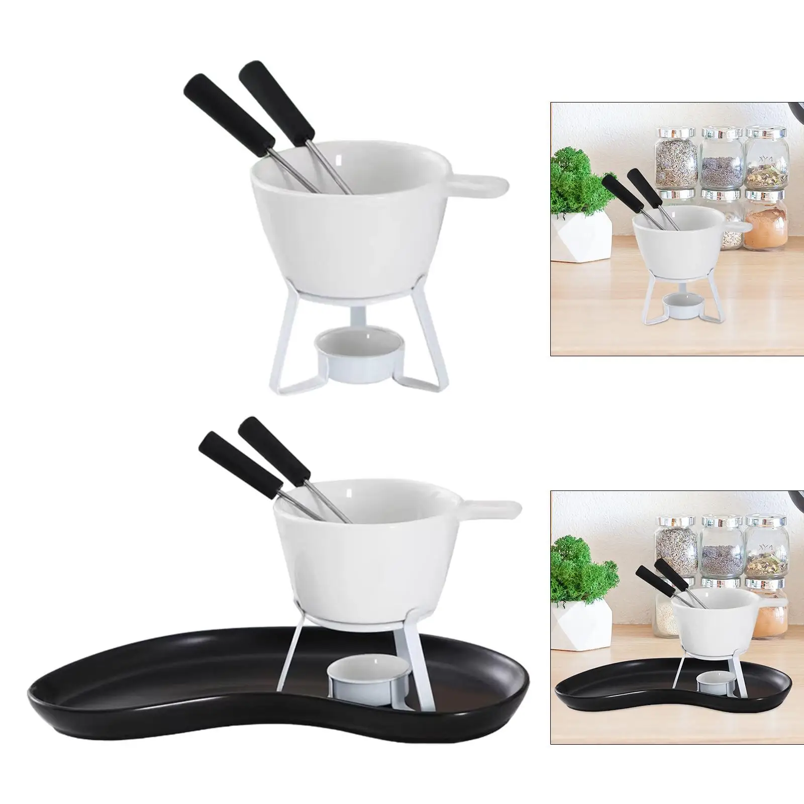 Olla para Fondue de Chocolate, utensilios de cocina para queso, Chocolate con tenedores, taza para Fondue de cerámica para boda, cena de cumpleaños, fecha, fiesta nocturna