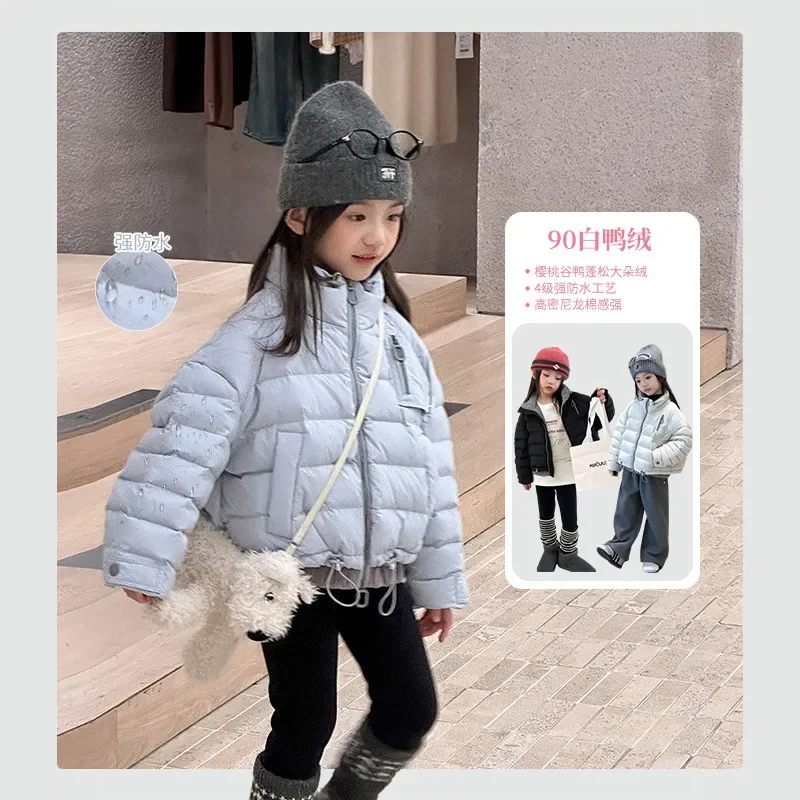 

Детская одежда, детское повседневное пальто, осень-зима 202, пуховики для девочек, однотонная модная детская теплая толстая детская куртка