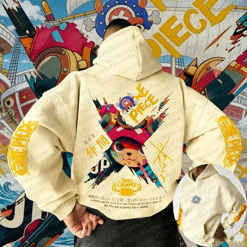 Neuer ONE PIECE Herren-Kapuzenpullover Tony Tony Chopper Anime Sommer Herbst Neue Jungen Kinder Langarm-Eltern-Kind-Kleidung
