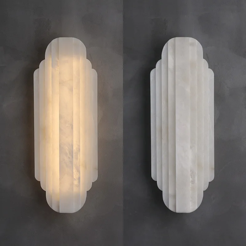 Marble wall lamps, villas, living rooms, corridors, stairs, Alabaster decoration lighting, Spain, French postmodern designer's l