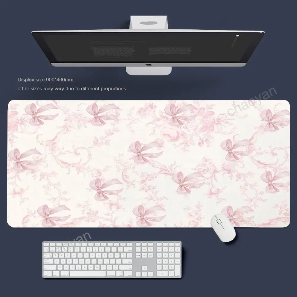 

New Cute Pink Bow Mouse Pad Gamer Office Accessories Pc Cabinet Games Desk Mat Computer Desks Keyboard Gaming Mats
