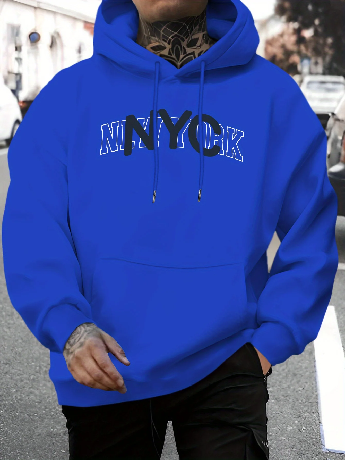 New York letter print men's hoodie, casual, comfortable, multi-purpose long-sleeved sweatshirt for autumn and winter.
