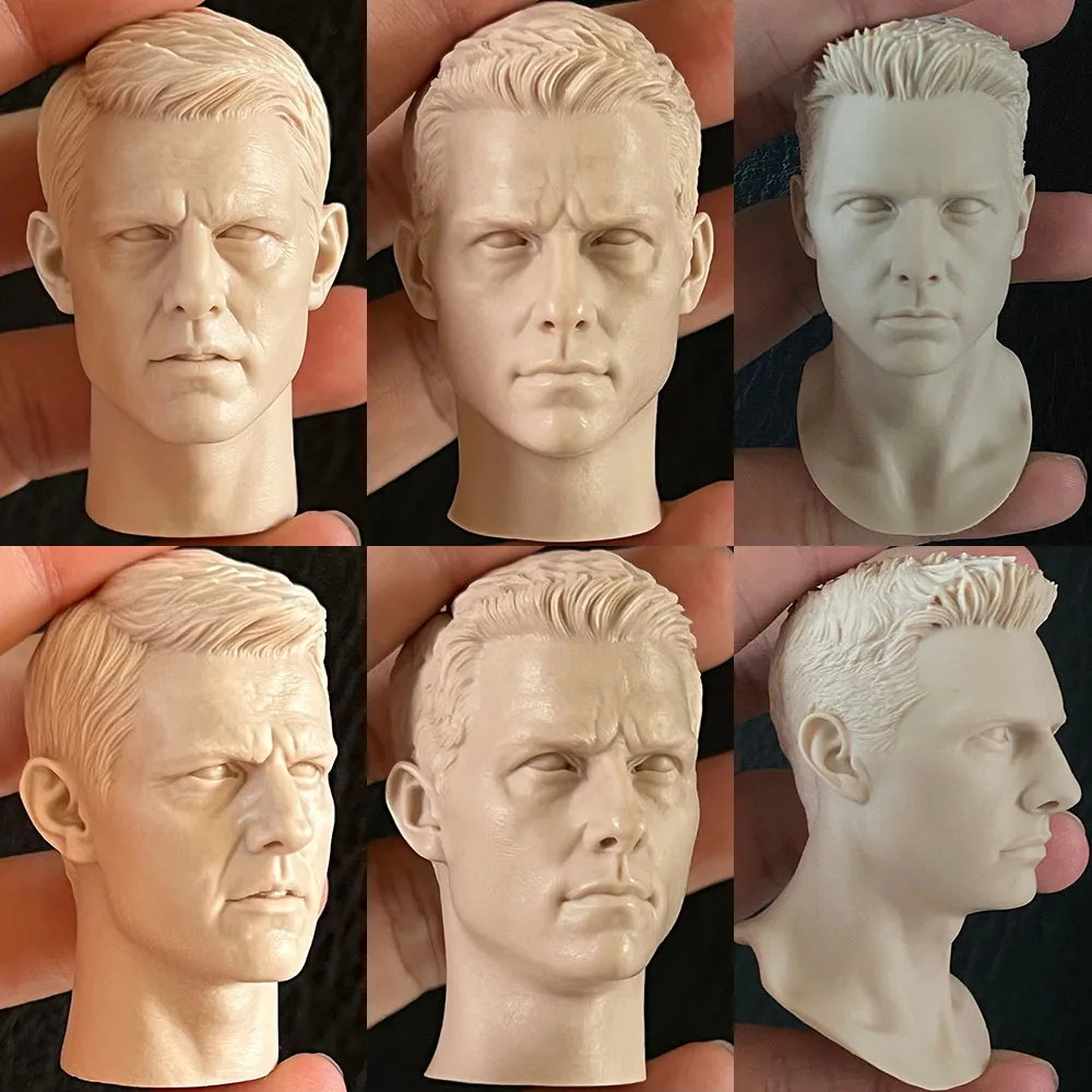 Unpaint 1/6 Tom Cruise Head Sculpt Handsome Agent Actorhead Carving For 12'' Action Figure Model Diy Practice Drawing Models