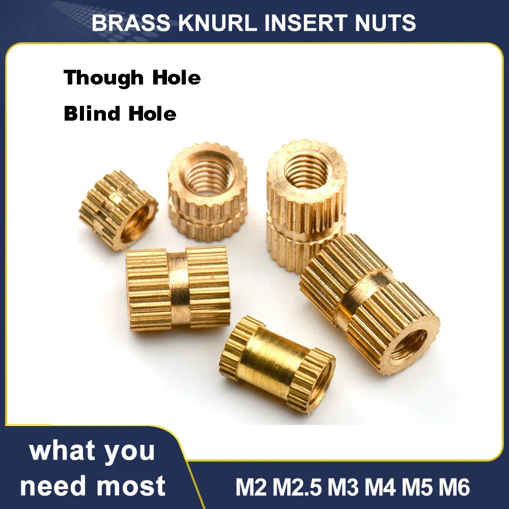 M2 M2.5 M3 M4 M5 M6 Brass Insert Nuts Knurl Threaded Embedded Nutsert For Plastic Injection Moulding Through Copper Nut Hardware