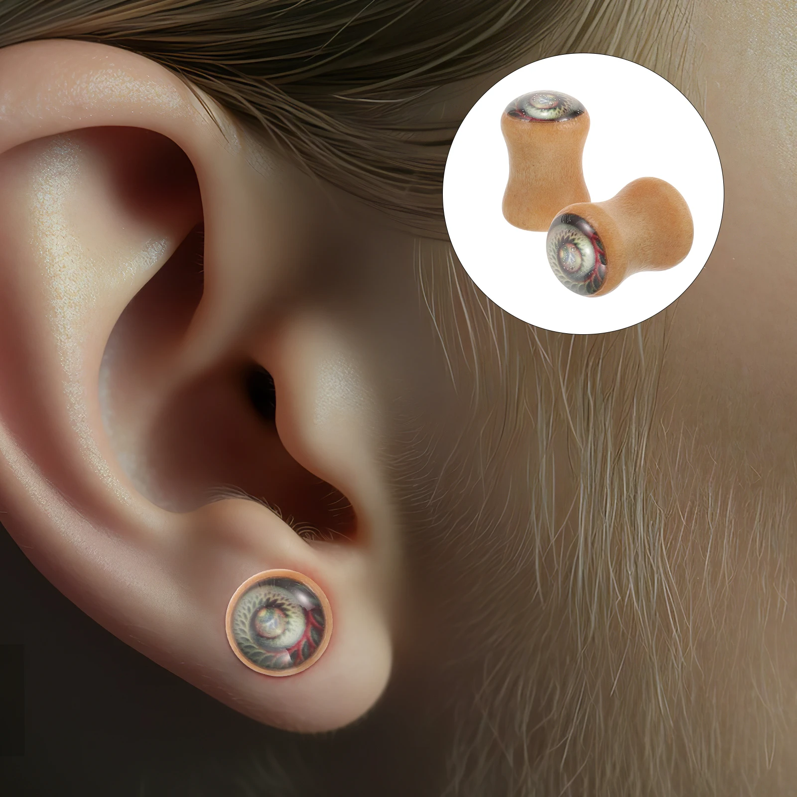 

2 Pcs Wooden Snail Ear Decoration Fashion Pendants Creative Earrings Auricle Decors Piercing Jewelry Man