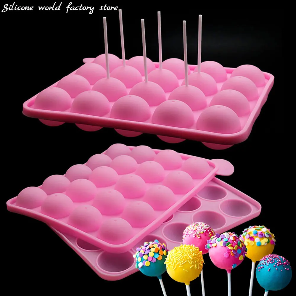 

Silicone World 20 Holes Round Lollipop Silicone Molds DIY Spherical Chocolate Mold Candy Making Mold Cake Mold Baking Cake Tools