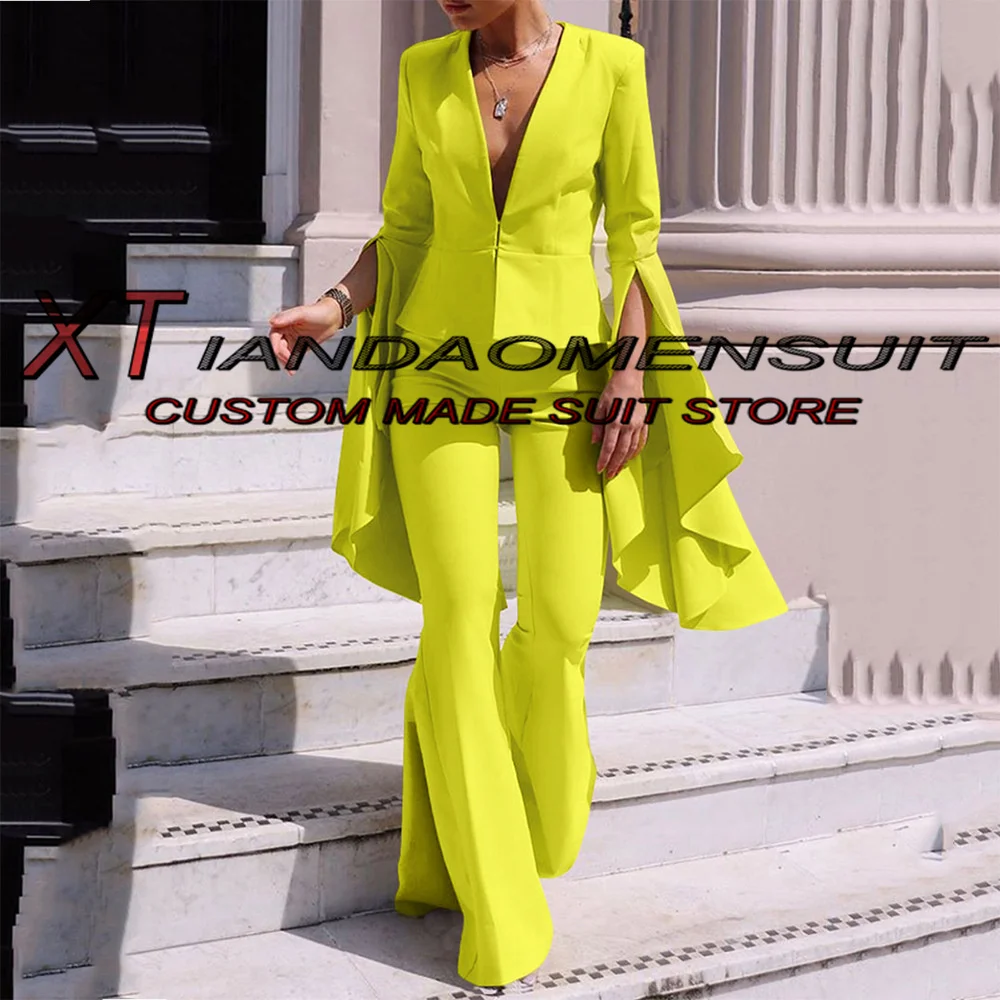 

2022 New Women's Pant Suit Suit 2 Piece Formal Jacket Pants Wedding Party Tuxedo Mom Wear Lady Blazer