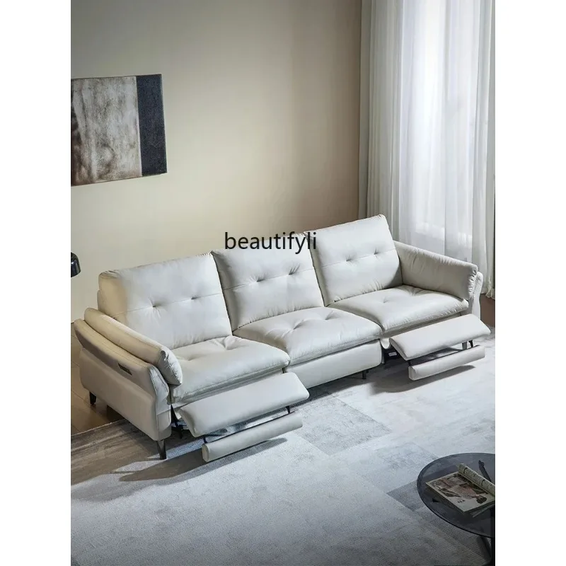 A076 Electric Functional Sofa Living Room Technology Fabric Space Capsule Small Apartment Cream Fengyunduo New