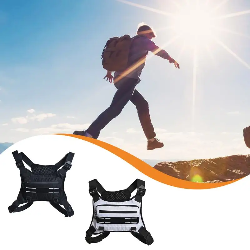 Adjustable Running Cell Phone Chest Bag Outdoor Sports Breathable Vest Bag Cycling And Mountaineering Cell Phone Bag