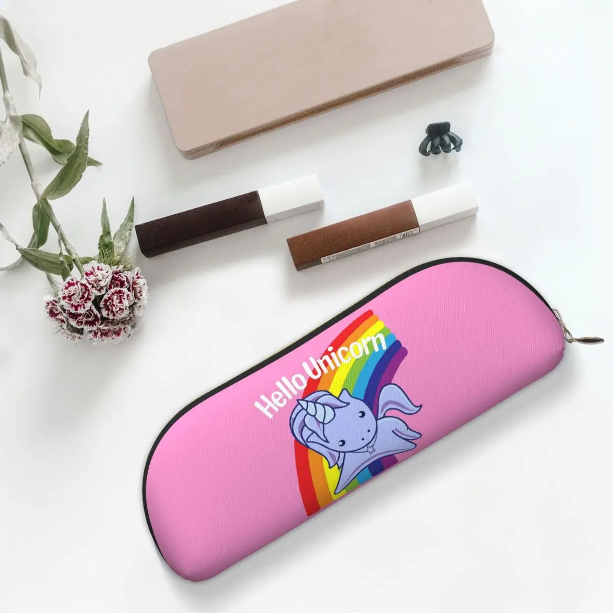 

Пенал Hello Unicorn, пенал для хранения канцелярских принадлежностей, большая коробка для ручек, сумка-карандаш для студентов, подарки