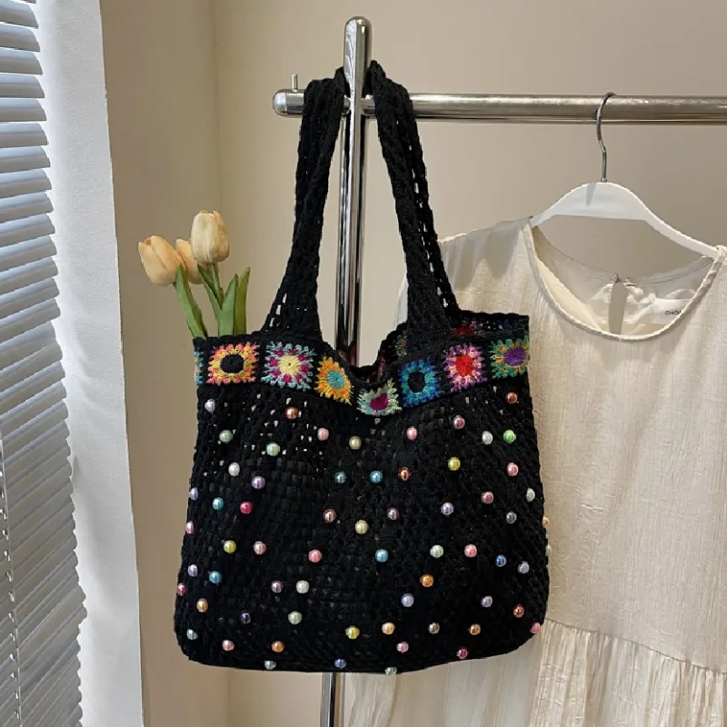 

Casual Versatile Seaside Vacation Tote Bag 2025 Summer New Fashion Lazy Style Large Capacity Weave Commute Women's Shoulder Bags