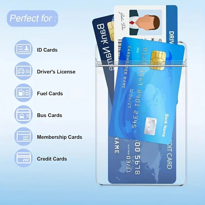 Transparent Name Badge Clip with Clasp, Waterproof PVC ID Card Holder, for Teacher, Student, Staff