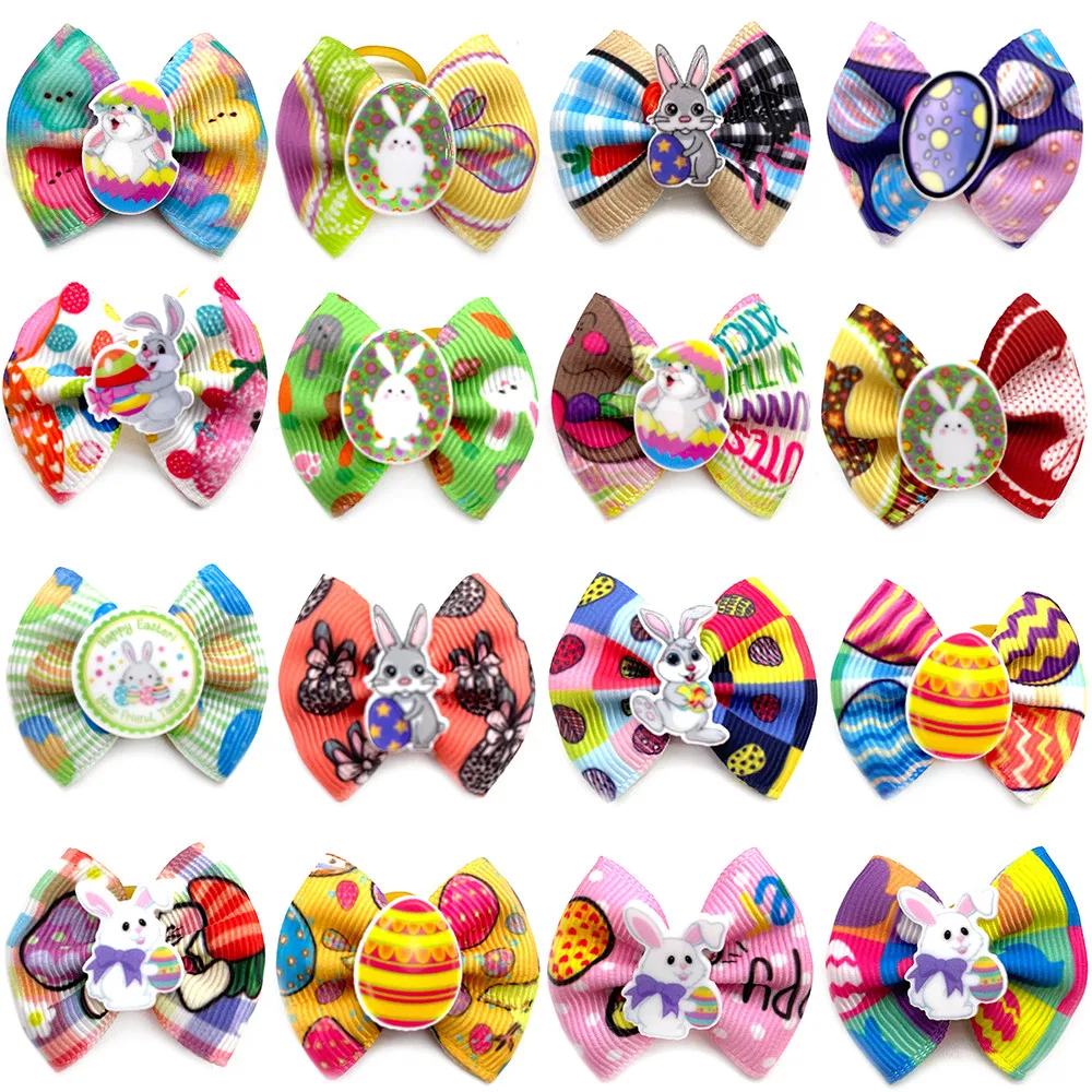 50/100pcs Easter Dog Hair Accessories Pet Dog Hair Bows Holiday Dogs Bows Rabbit Pet Dog Hair Accessories Small Dog Hair Bows