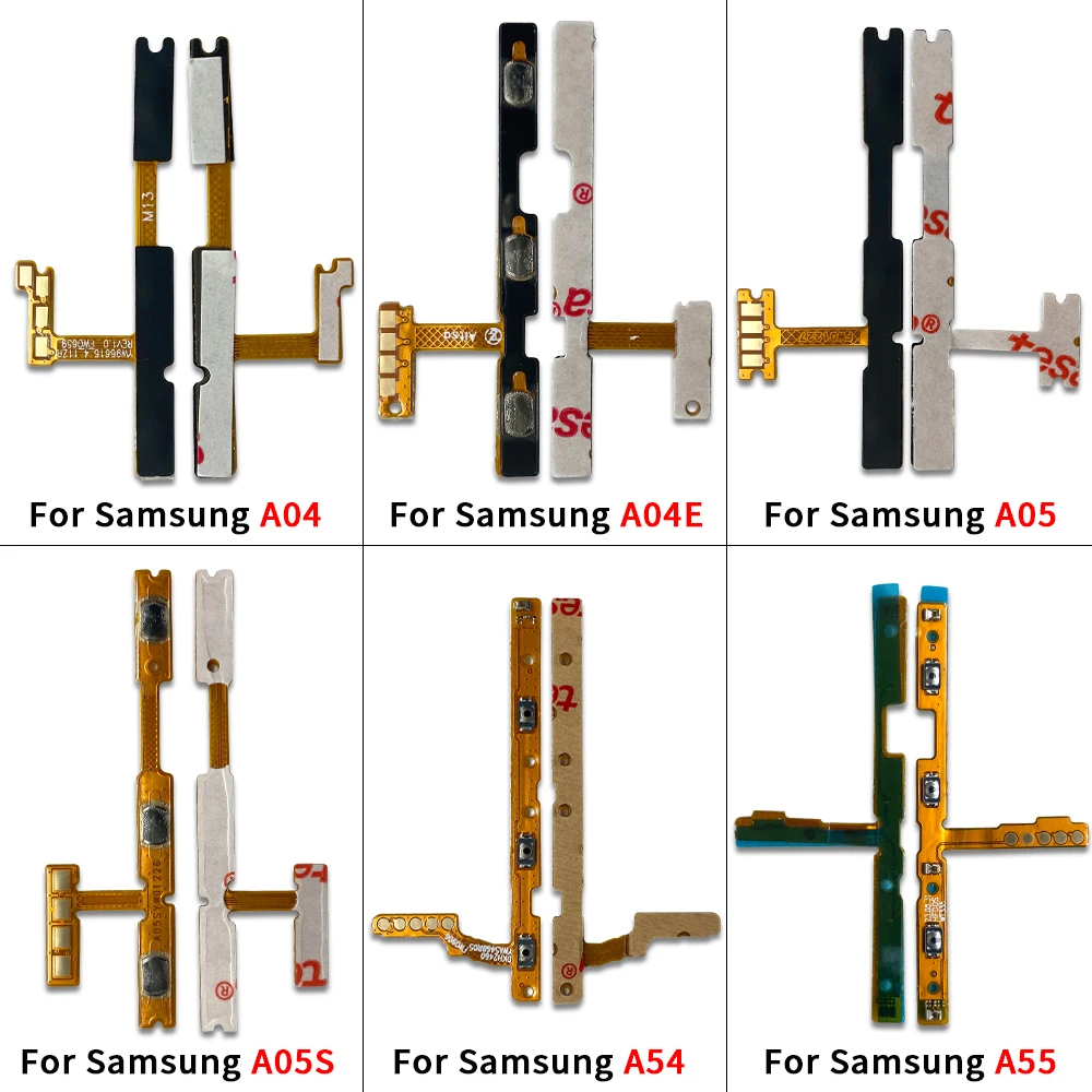 10Pcs, Power On Off Volume Side Button Flex Cable For Samsung A13 A23 A33 A73 A53 A14 A24 A34 A54 A15 A35 A55 A04 A05 A05 4G 5G