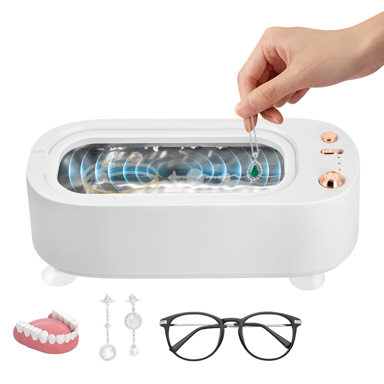 45000Hz Ultrasonic Cleaning Device 350 Ml Cleaner Device Glasses With 3 Time Functions 2 Levels Of Intensity