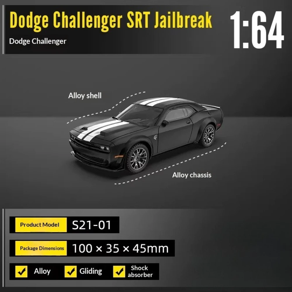 

Модель автомобиля Dodge Challenger в масштабе 1:64, полностью из металла, игрушка для мальчиков, коллекционный сувенир
