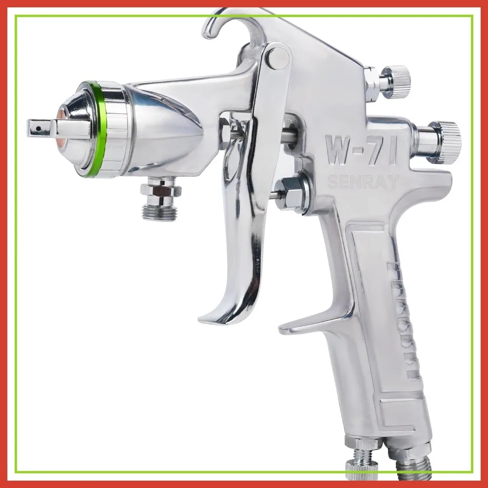 

Pressure Feed Air Spray Paint Gun, 1.5mm Nozzle, Pot Sprayer Without Cup for Professional Finishing