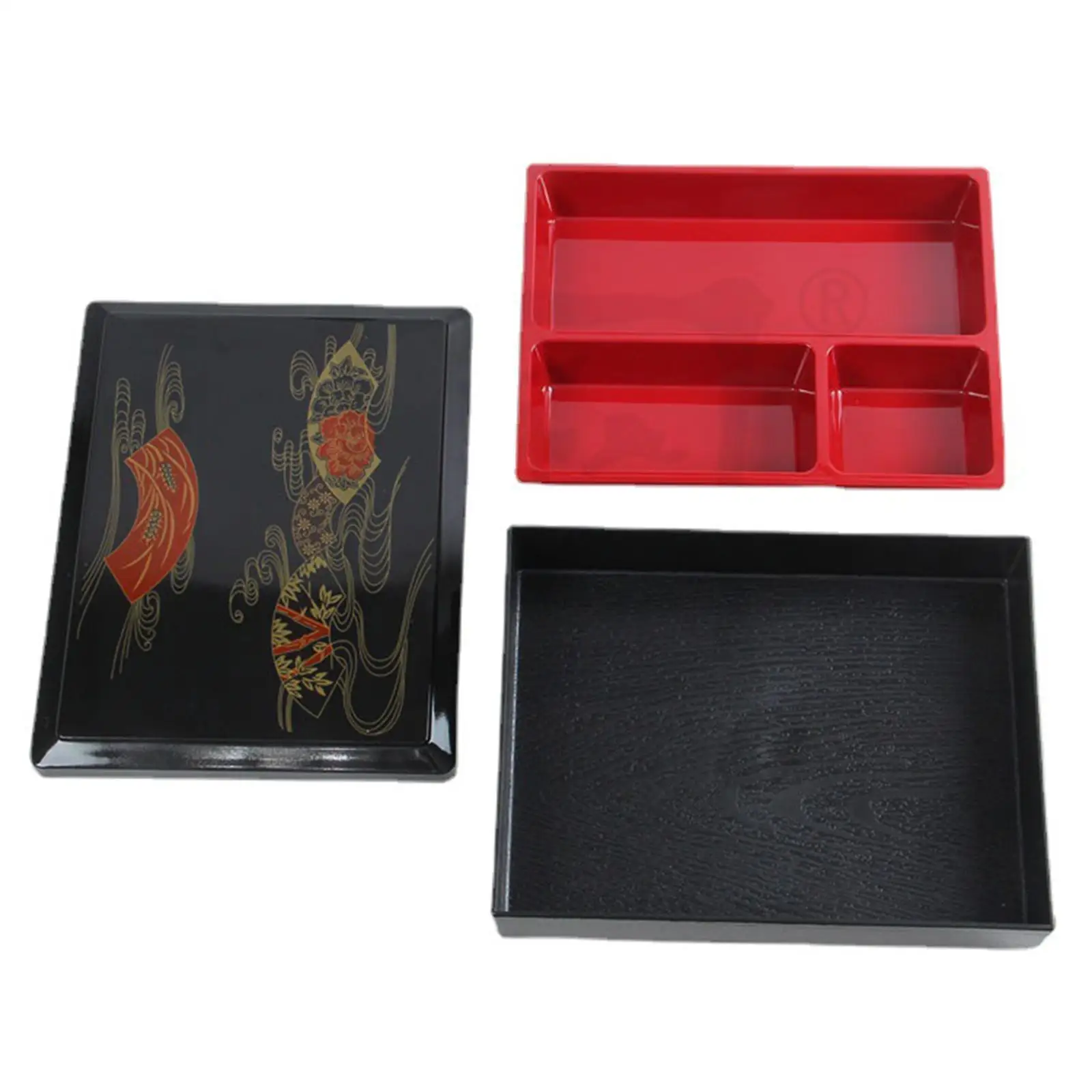 Japanese Bento Box Temperature Resistant Lunch Box Traditional Japanese Sushi Tray for Worksite Office Restaurant Hiking Fishing