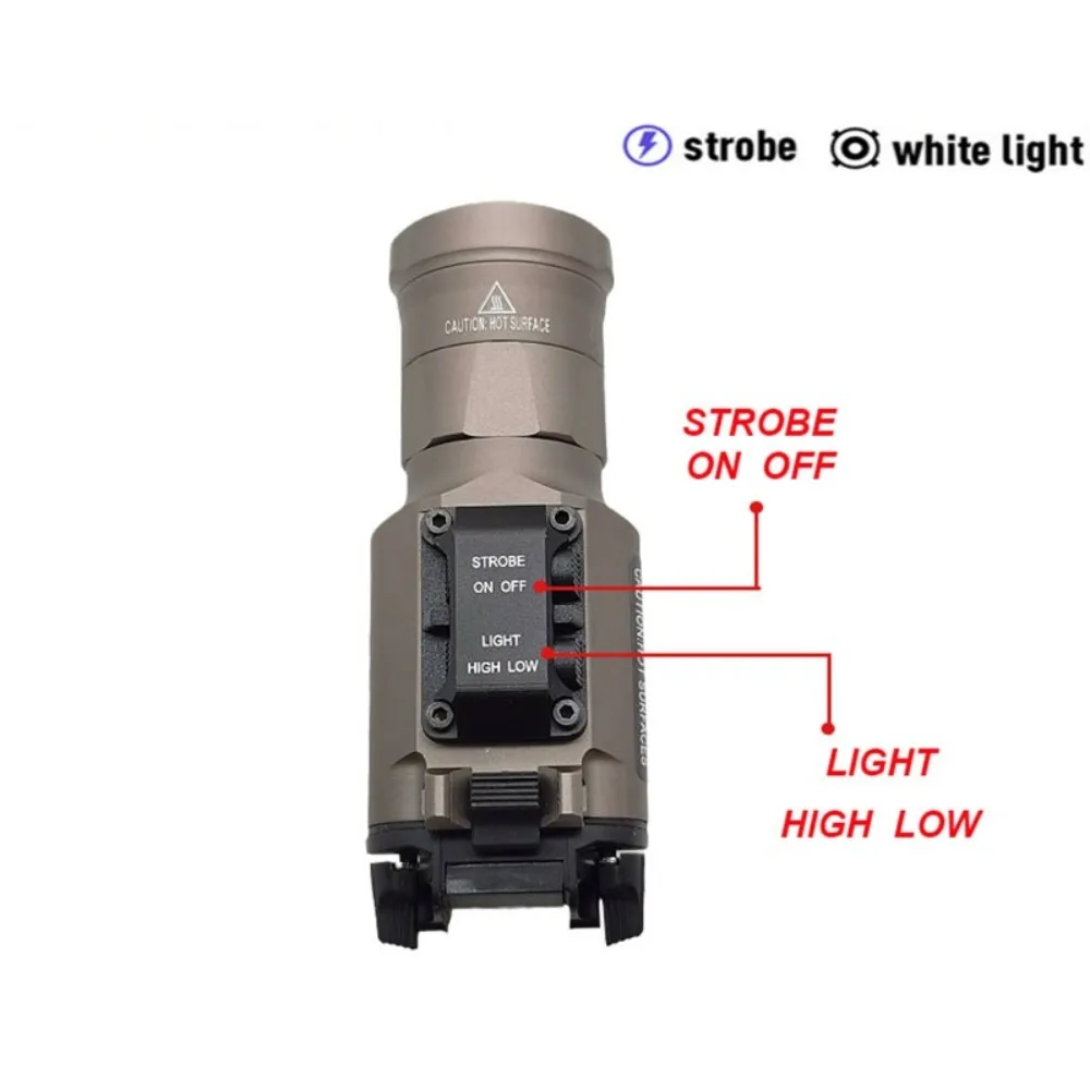 XH35 التكتيكية ضوء قوي فلاش مصباح يدوي معلق مصباح ليد P320 P1 G17 18 19 التكيف