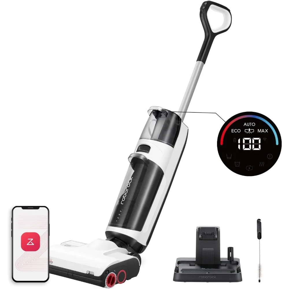 Wet Dry Vacuum Cleaner with Double Rollers, Cordless Vacuum Mop All in One, Self-Cleaning & Drying System, Floor Cleaner Machine