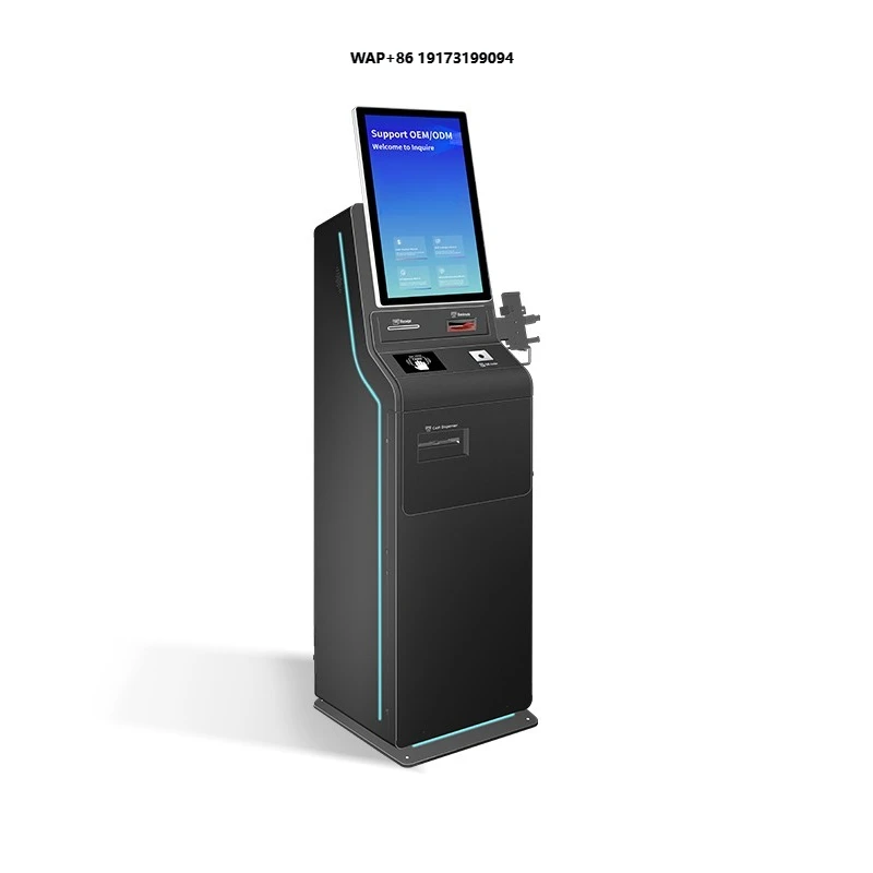 Self Service Payment Ordering Machine With Printer and Card Reader Cash and Coin Recycler Payment Kiosk