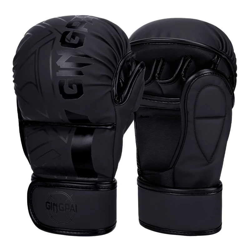 GINGPAI Professionelle MMA Boxhandschuhe Halbfinger Sandsack Karate Muay Thai Trainingshandschuhe Männer Frauen Verdickte Boxausrüstung 7