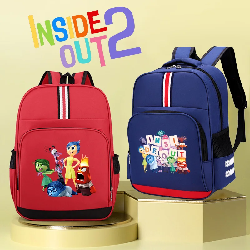 Inside Out 2 School Backpack for Kindergarten Disney Anger Joy Sadness Anxiety Schoolbags Girls Boy Primary Trend Book Bags Gift