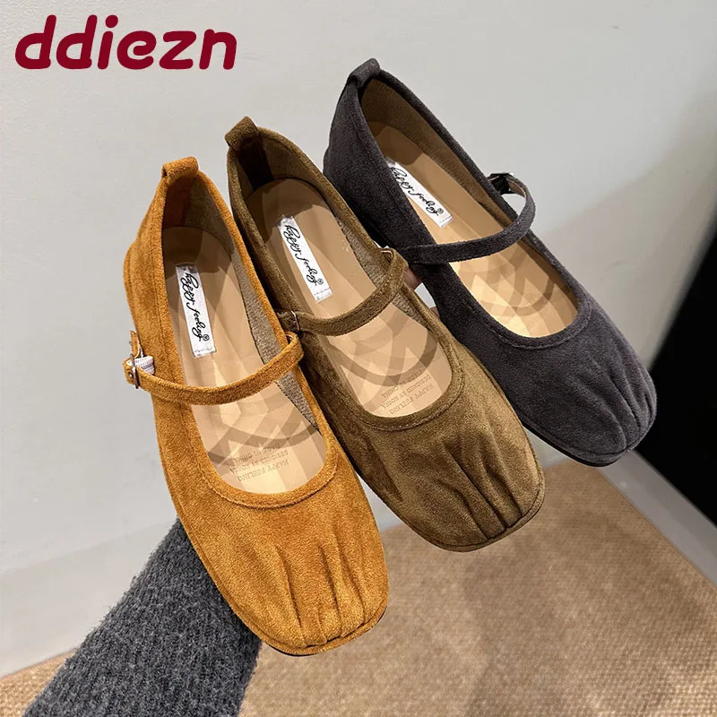 

Модные плиссированные женские туфли Мэри Джейн на плоской подошве, женская мягкая обувь с квадратным носком, женская обувь на плоской подошве с обувью