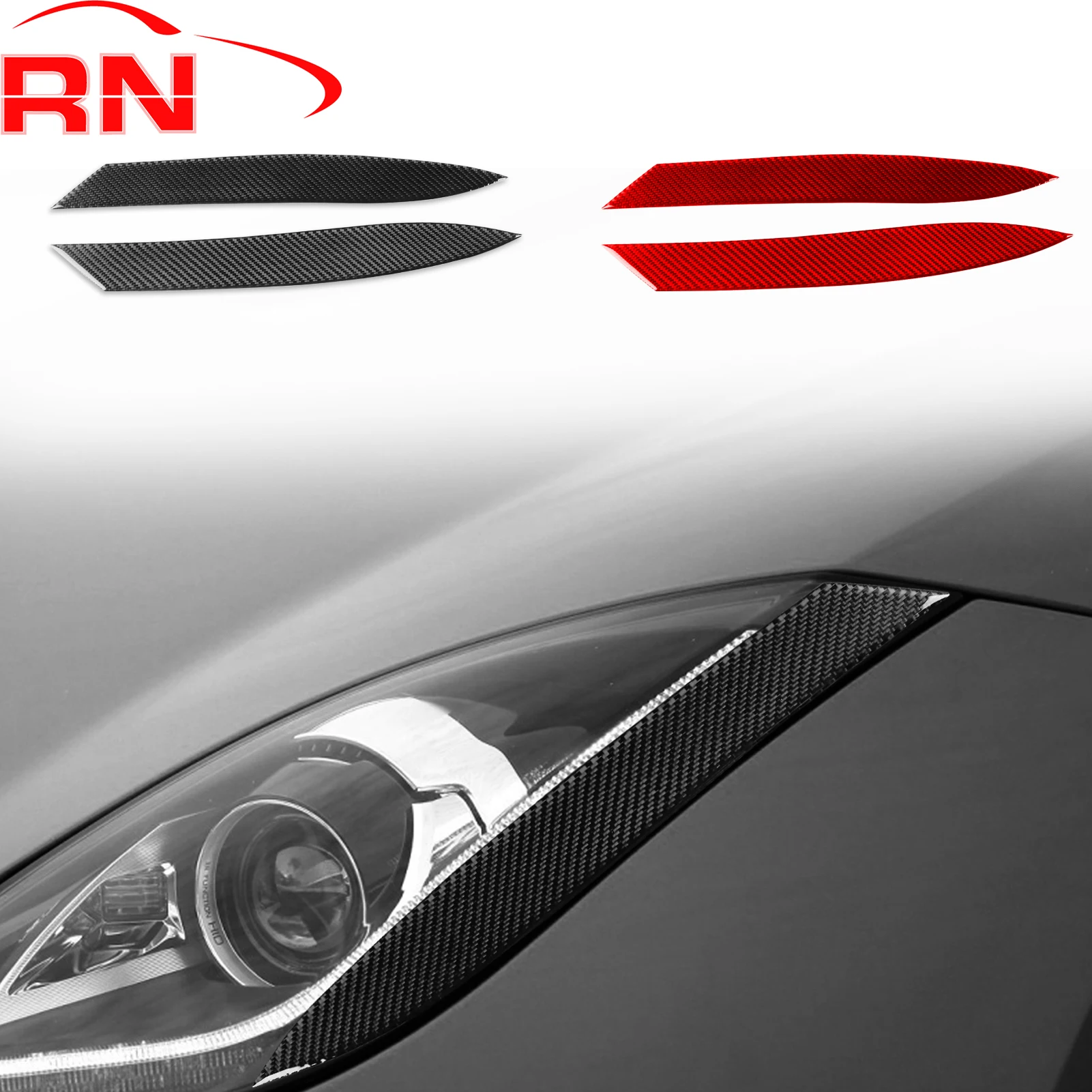 

Для Jaguar F-TYPE 2013-2024 модифицированные автомобильные фары из углеродного волокна, лампа для бровей, фортепиано, черные аксессуары, декоративные наклейки