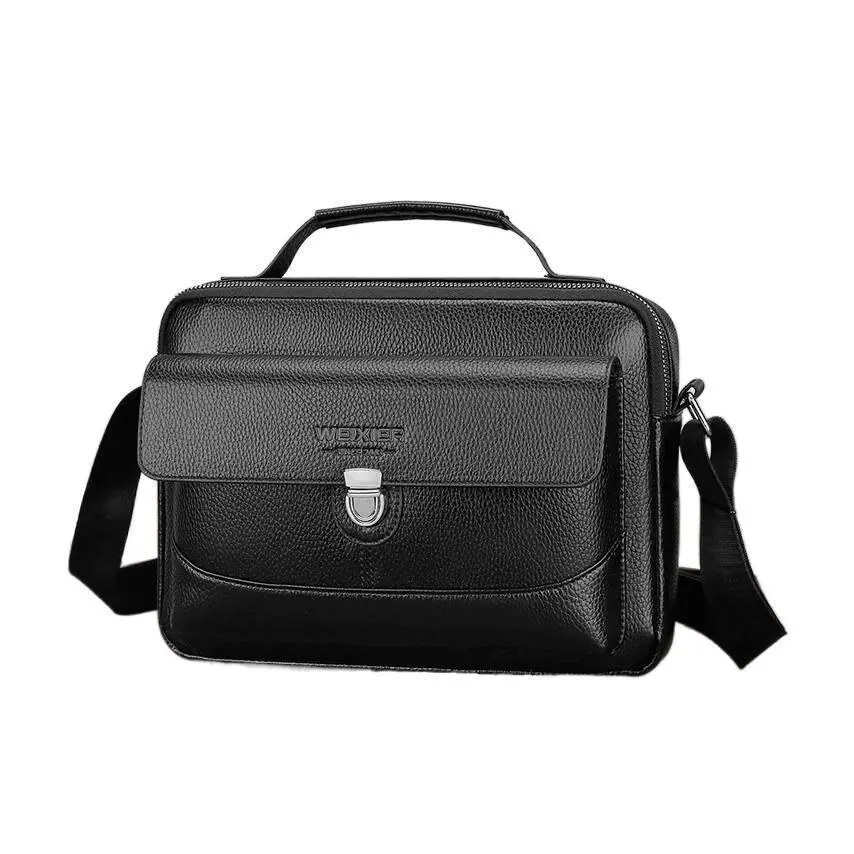 

Men's PU Leather Fashion Travel Shoulder Bag Waterproof Multi-Functional Crossbody Handbag for Seniors Designer Style