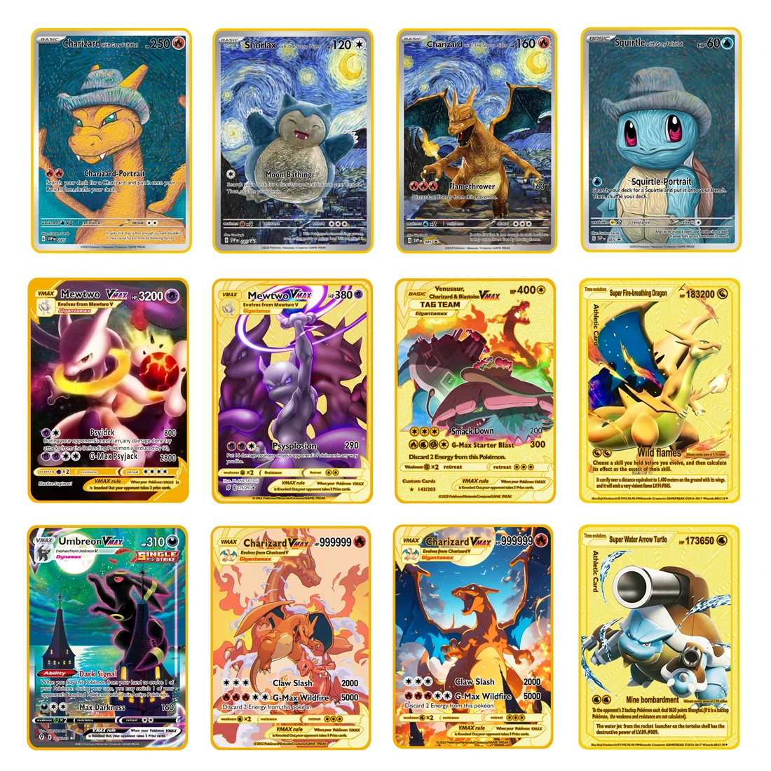 2026 Nowa Metalowa Karta Pokemon 10000 Punktów Arceus Charizard Super Karta Złota Angielska Mewtwo Vmax GX EX Prezenty Świąteczne
