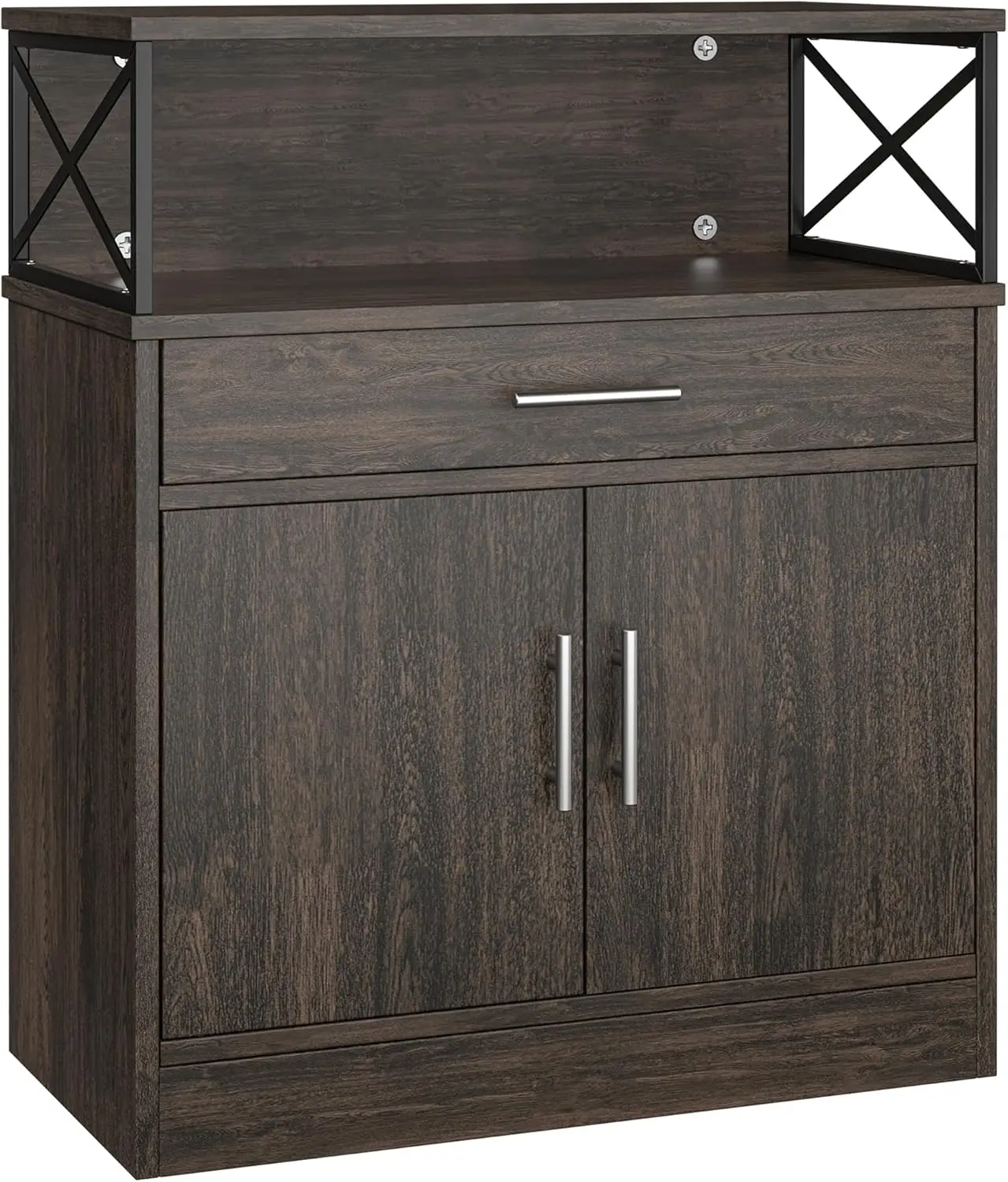 

Kitchen Storage Cabinet with Adjustable Shelves and Drawers, Buffet Sideboard for Living Room, Dark Brown