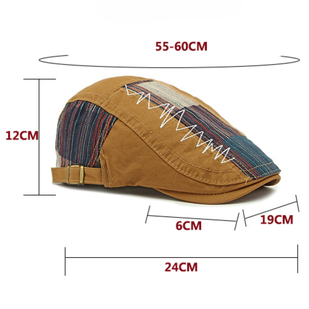 HT4806 Beret Cap Spring Summer Autumn Hats for Men Women Vintage Patchwork Beret Hat Male Female Ivy Flat Cap Adjustable Berets
