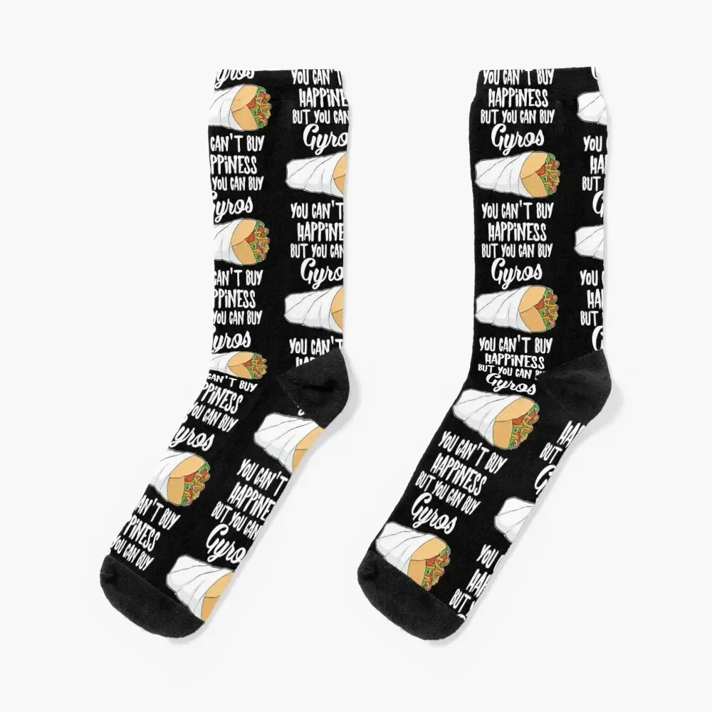 

Funny Greek Food Happiness Gyro design Socks football Climbing floral moving stockings Men's Socks Women's