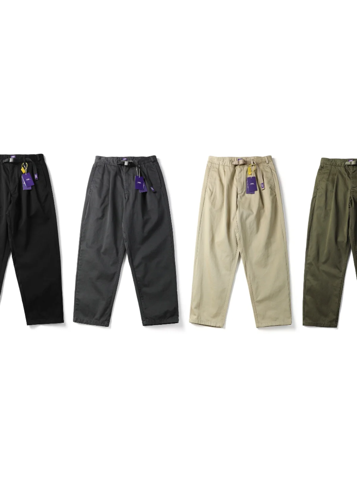 

Мужские повседневные свободные рабочие брюки весна-осень цвета хаки, немнущиеся, струящиеся, с фиолетовой этикеткой, весна-лето, свободный крой