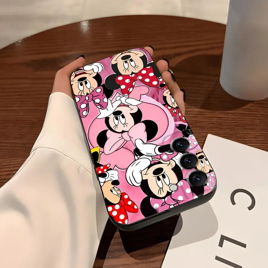 Disney Cartoon Minnie Mickey Soft Back Phone Cover Case for Samsung Galaxy S9 S24 Plus S22 S25 Ultra S21 S25+ S24+ S20 S23 FE