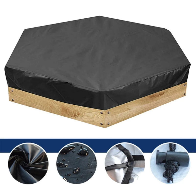 Rainproof Sand Box Cover for Garden Sandbox Shield Cover Adjustable Drawstring Waterproof Cover for Outdoor Sandbox